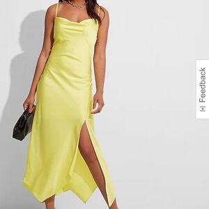 EXPRESS satin cowl neck maxi slip dress. NWT